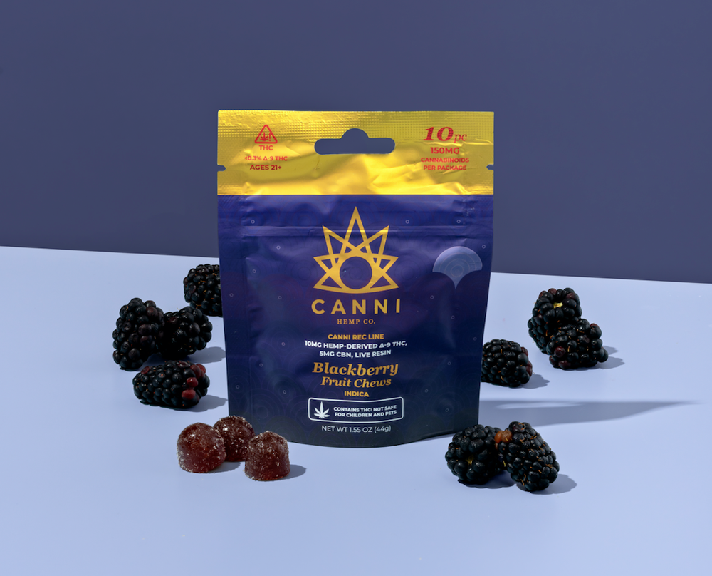 Canni Rec 10MG Delta9 THC Fruit Chews -Indica /Live Resin – CanniMKE